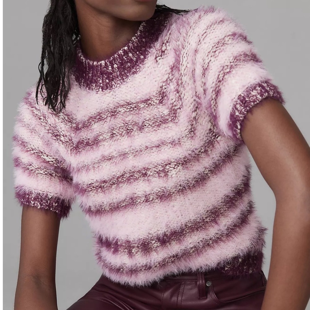 Anthropologie Pilcro Eyelash Baby Sweater Tee Striped Top - Large